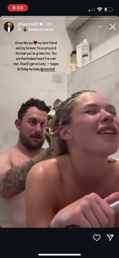 Johnny Manziel makes love to Josie Canseco in the bathtub!!!