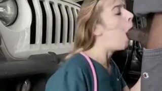 Hot Nurse Izzy Swallows Stranger’s Sperm in Parking Lot